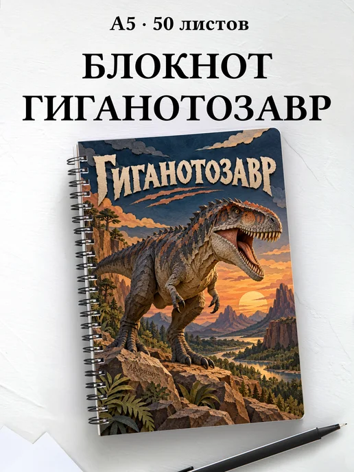 Блокнот Гиганотозавр с мотивирующими цитатами
