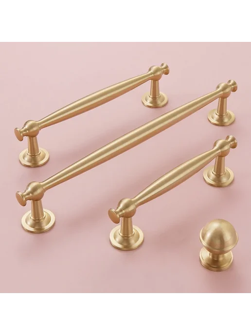 Нет бренда Латунные ручки для шкафов Бежевый, Gold-A, Bright Silver-B, фото 5