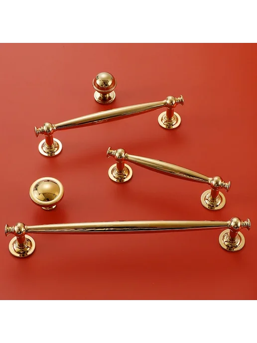 Нет бренда Латунные ручки для шкафов Бежевый, Gold-A, Bright Silver-B, фото 6