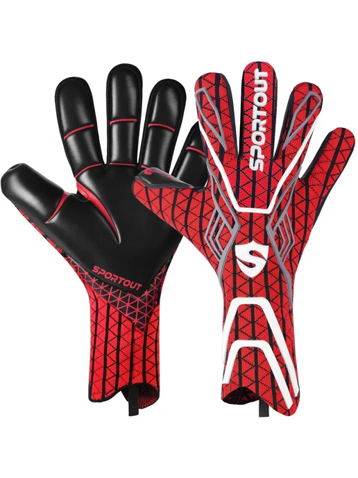 SPORTOUT Мужские Вратарские Перчатки С Латексом Super Grip 4+3 Мм, Вы, красный