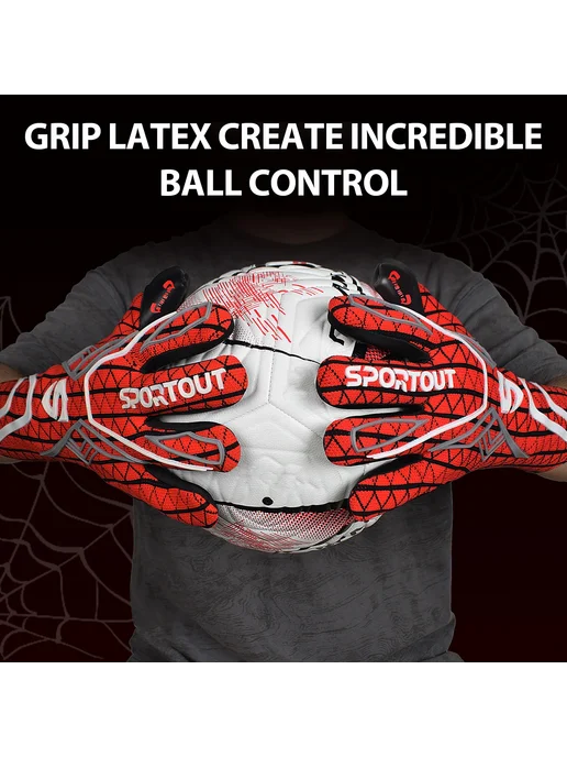 SPORTOUT Мужские Вратарские Перчатки С Латексом Super Grip 4+3 Мм, Вы, красный, фото 4
