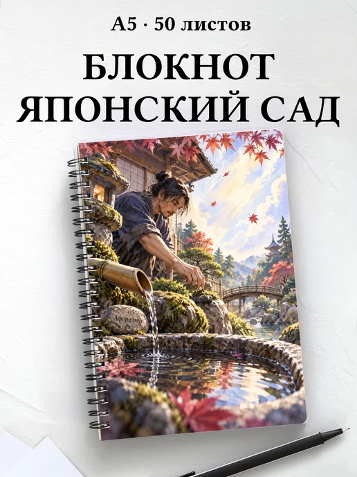 Блокнот любителя японских садов с мотивирующими цитатами