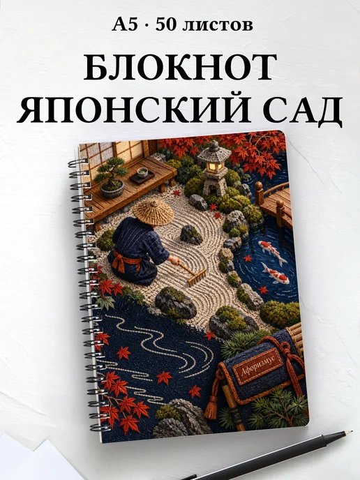 Блокнот любителя японских садов с мотивирующими цитатами