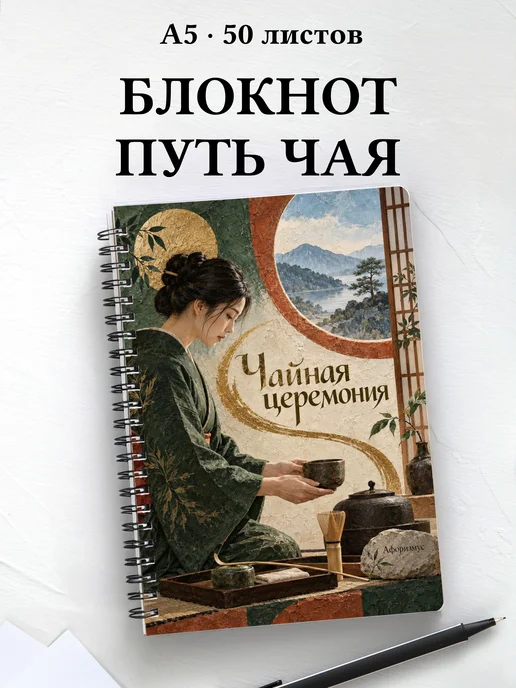 Блокнот Чайная церемония с мотивирующими цитатами