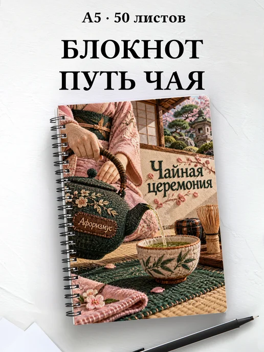 Блокнот Чайная церемония с мотивирующими цитатами