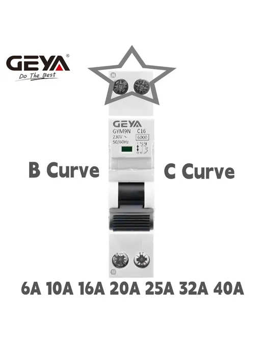 GEYA Автомат GYM9N 6A, 220V, B Curve, Автоматический выключатель 10A B, фото 2