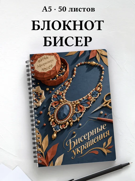 Блокнот Бисерные украшения с мотивирующими цитатами