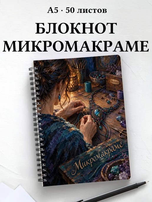 Блокнот Микромакраме с мотивирующими цитатами
