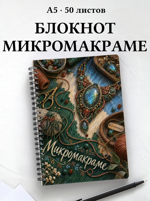 Блокнот Микромакраме с мотивирующими цитатами
