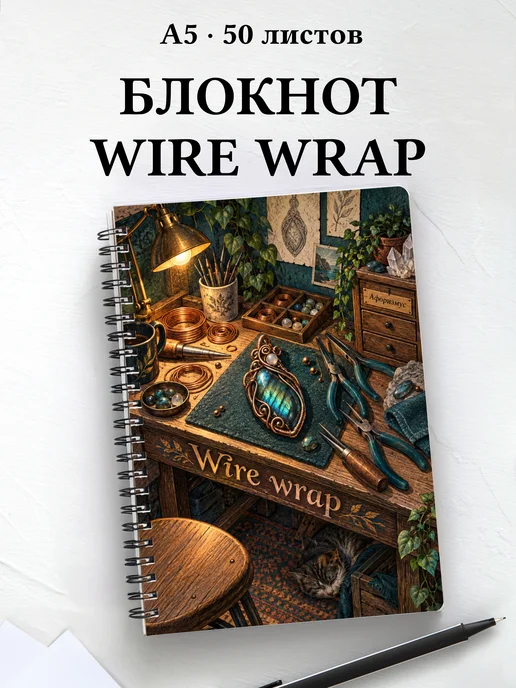 Блокнот Wire wrap с мотивирующими цитатами