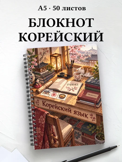 Блокнот Корейский язык с мотивирующими цитатами