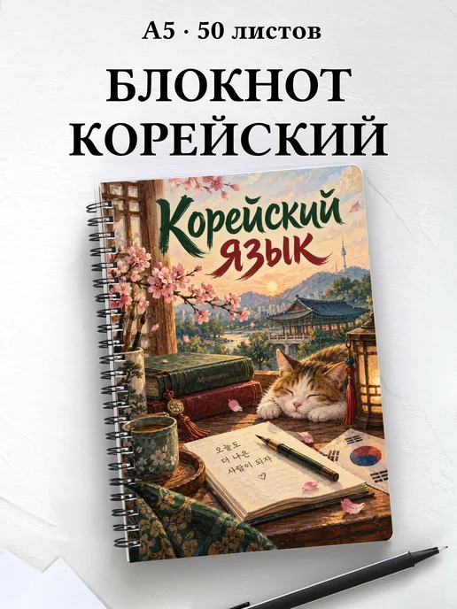 Блокнот Корейский язык с мотивирующими цитатами
