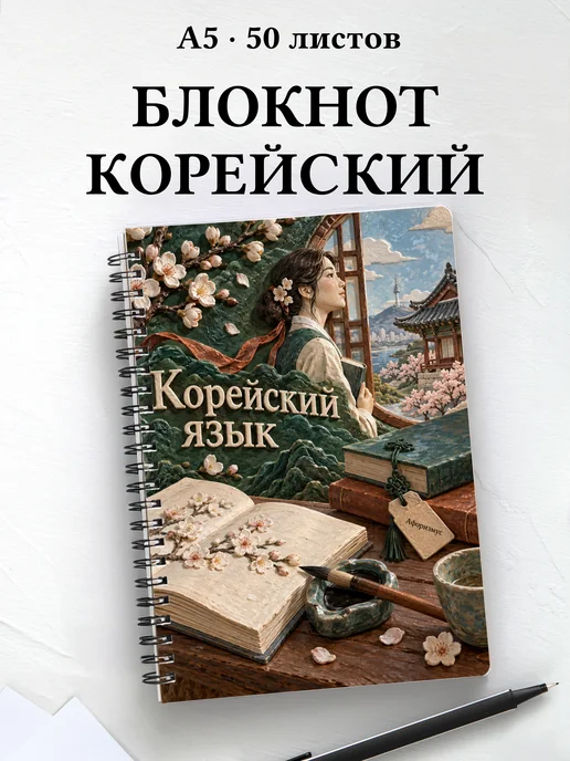 Блокнот Корейский язык с мотивирующими цитатами