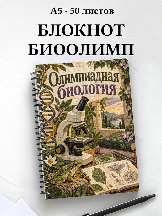 Блокнот Олимпиадная биология с мотивирующими цитатами