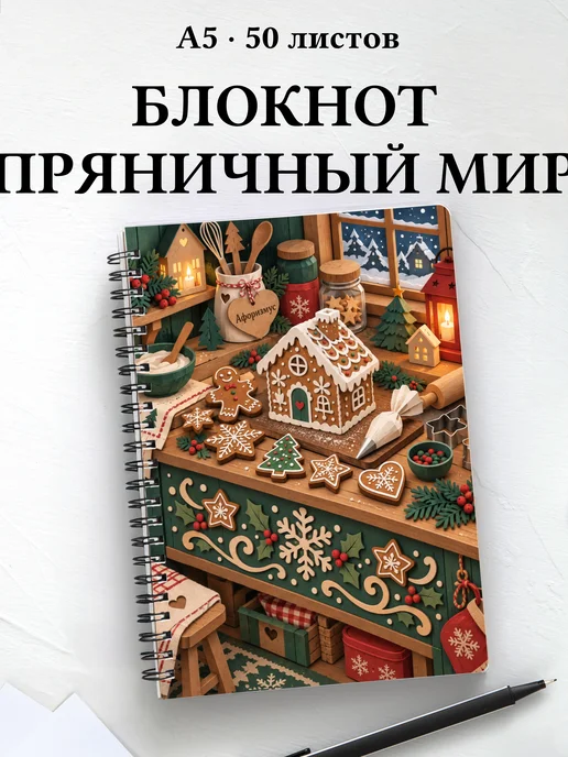 Блокнот Новогодние пряники с мотивирующими цитатами