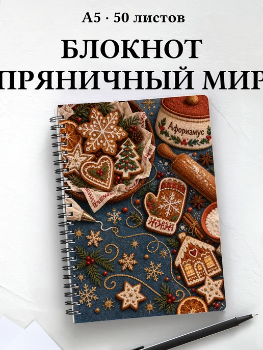 Блокнот Новогодние пряники с мотивирующими цитатами
