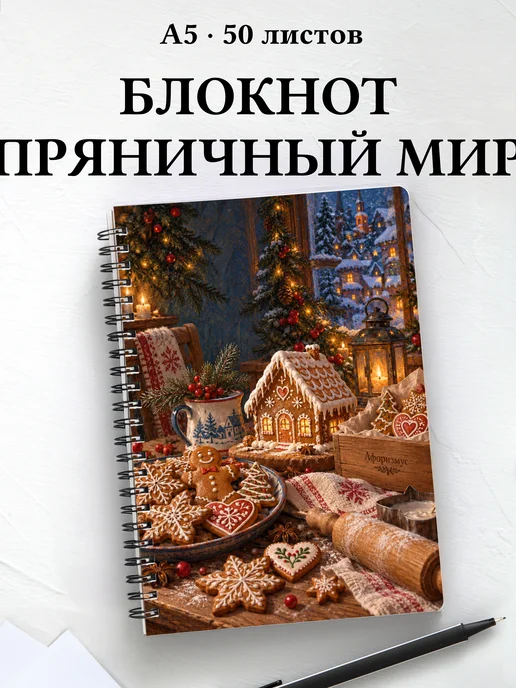 Блокнот Новогодние пряники с мотивирующими цитатами