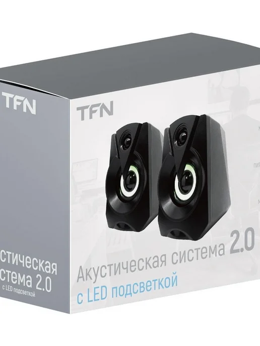 Колонки компьютерные TFN Speakеr BS13-08 2.0 6W черный, 6 Вт