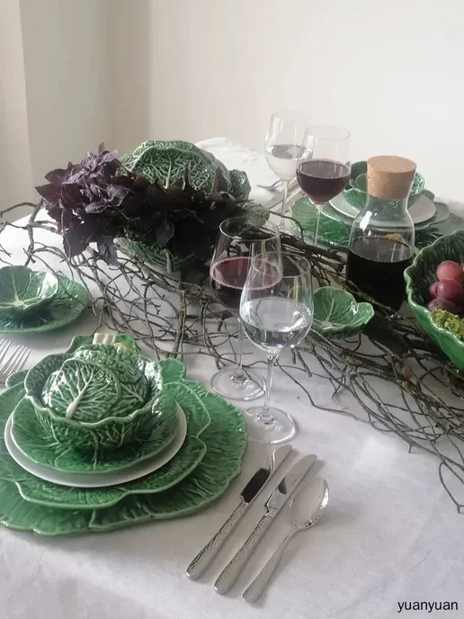 Салатник керамический, 29 см, 2000 мл, зелёный, 2 л, фото 4