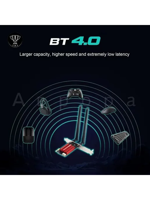 GM WiFi 5 адаптер AC1200 Bluetooth 4.0 PCI-E для ПК, вариант, фото 4