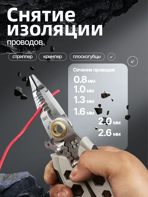 Многофункциональные плоскогубцы пассатижи строительные 16В1, серый, фото 3