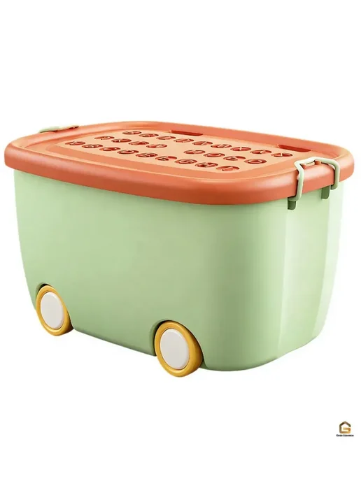 Корзина для игрушек большая с крышкой, розовый, фото 7