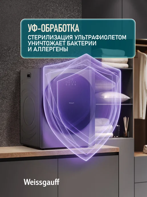 Weissgauff Компактная сушильная машина WD 465 Airvent Compact Dark Grey, серый, фото 6