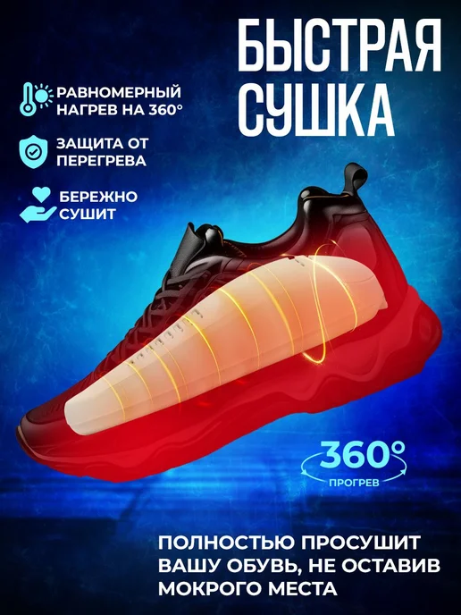 Электрическая сушилка для обуви с таймером от запаха и, вариант, фото 2