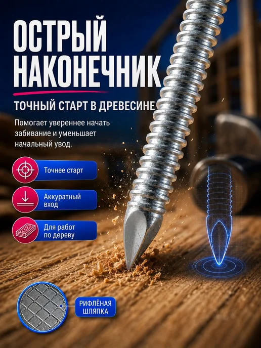 Гвозди ершеные 70мм 5кг строительные оцинкованные 3.1х70мм, 3.1x70 мм, 5 кг, фото 6