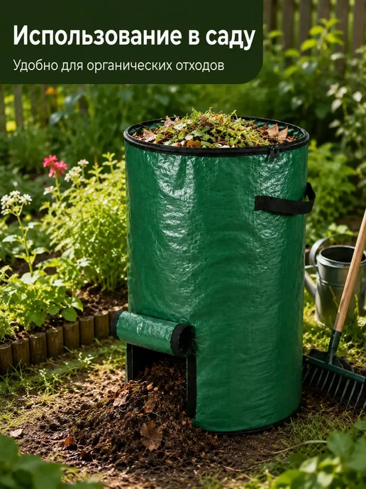 Компостный мешок 127 л, 45×80 см, 45x80 см, 127 л, фото 2