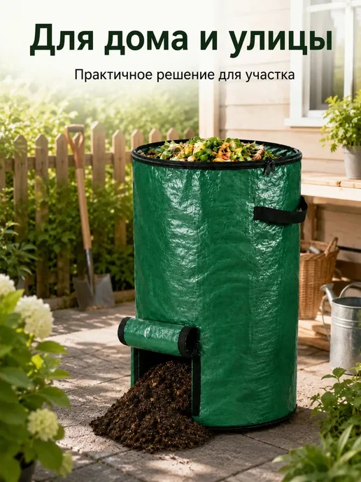 Компостный мешок 127 л, 45×80 см, 45x80 см, 127 л, фото 3