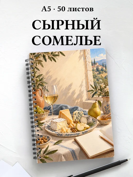 Блокнот сырного сомелье с мотивирующими цитатами