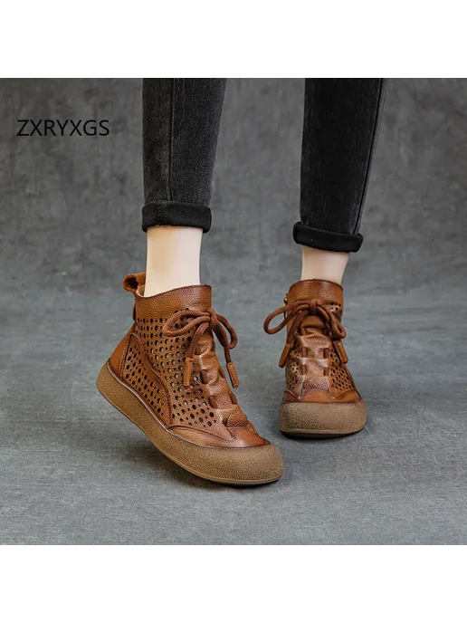 ZXRYXGS ZXRYXGS весенне-летние ботинки из воловьей кожи, женские кож, вариант, фото 5
