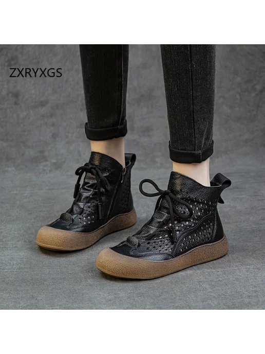 ZXRYXGS ZXRYXGS весенне-летние ботинки из воловьей кожи, женские кож, вариант, фото 6