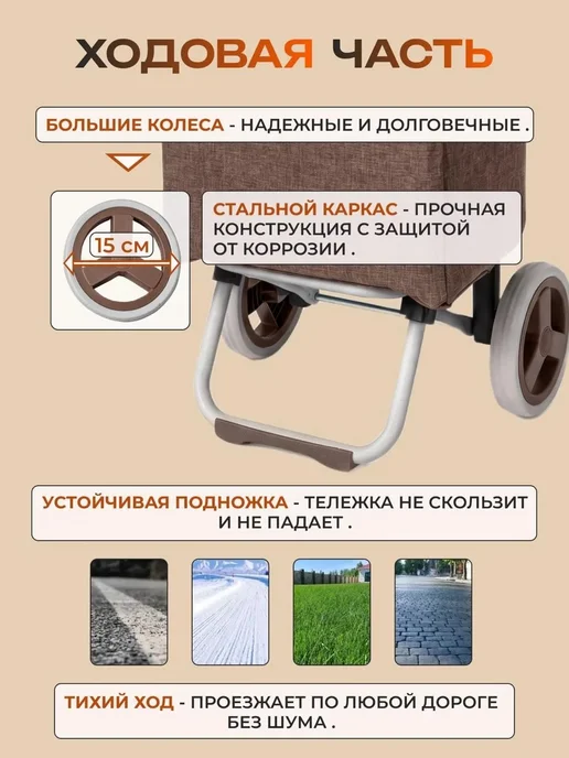 BAUDET Сумка тележка хозяйственная на колесах, 30 л, 30 л, фото 6