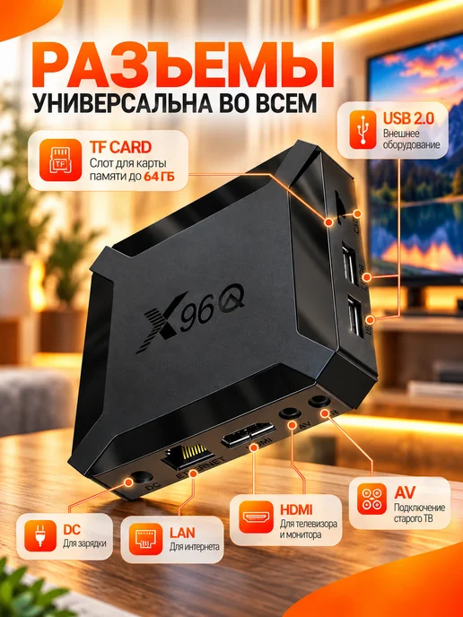 Приставка для телевизора андроид 2 16 с smart tv Wi-Fi, вариант, фото 8