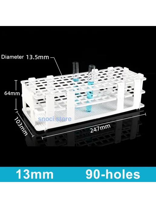 Нет бренда Пластиковая подставка для пробирок 20mm x40 holes, 16mm x60, фото 3