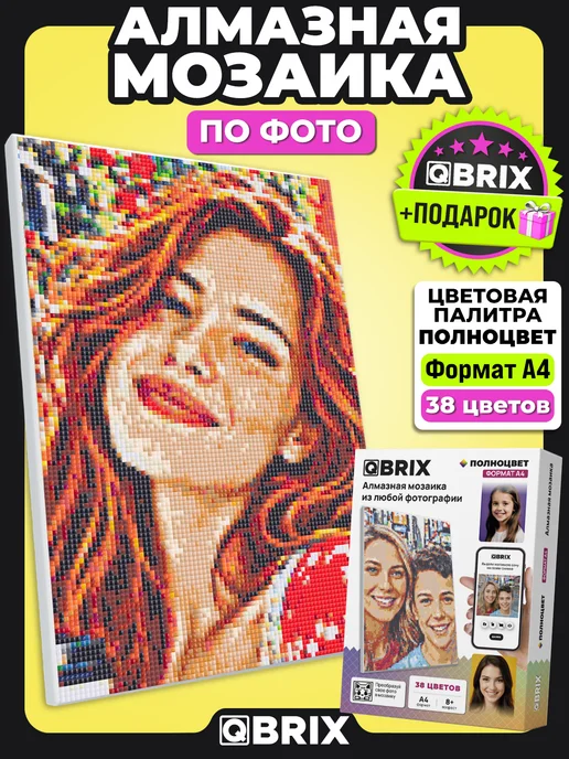 QBRIX Алмазная мозаика на подрамнике по фото 20х30 ПОЛНОЦВЕТ, вариант