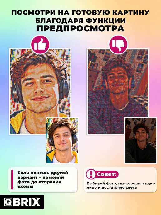 QBRIX Алмазная мозаика на подрамнике по фото 30х40 ПОЛНОЦВЕТ, вариант, фото 6