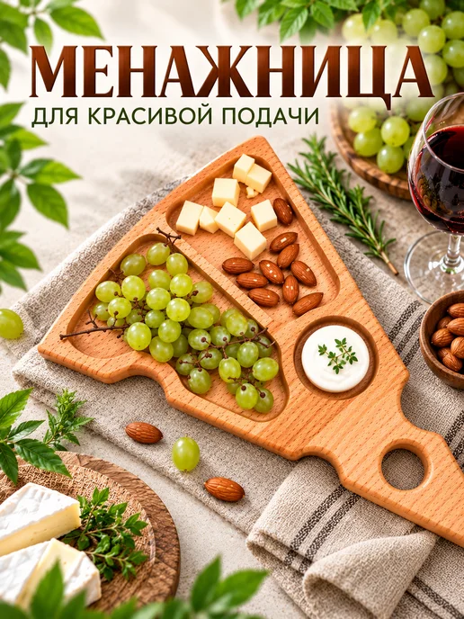 Менажница для сервировки, коричневый, фото 2