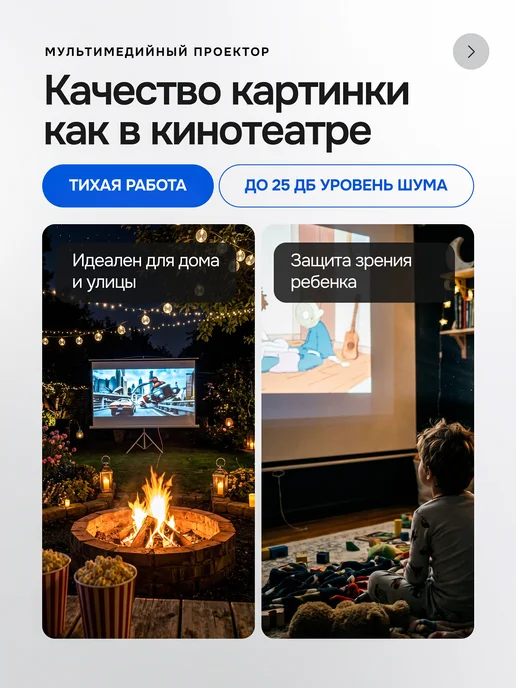 TDSaiwo Проектор для фильмов на стену домашний с Wi-Fi и Smart TV, черный, фото 2