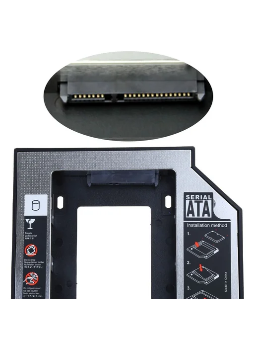 Универсальный адаптер SATA для HDD SSD 12,7 мм в отсек DVD C…, вариант, фото 3