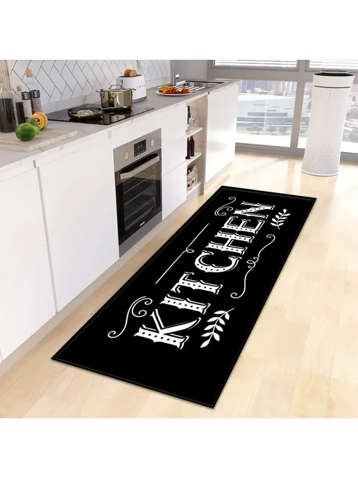 facaishu Водонепроницаемый ковёр для кухни Alfombra Vinilicas Cocina, черный