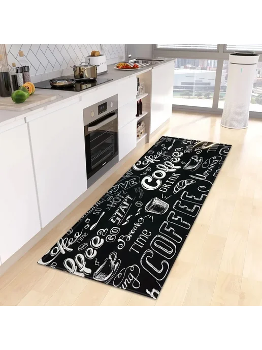 facaishu Водонепроницаемый ковёр для кухни Alfombra Vinilicas Cocina, черный, фото 4