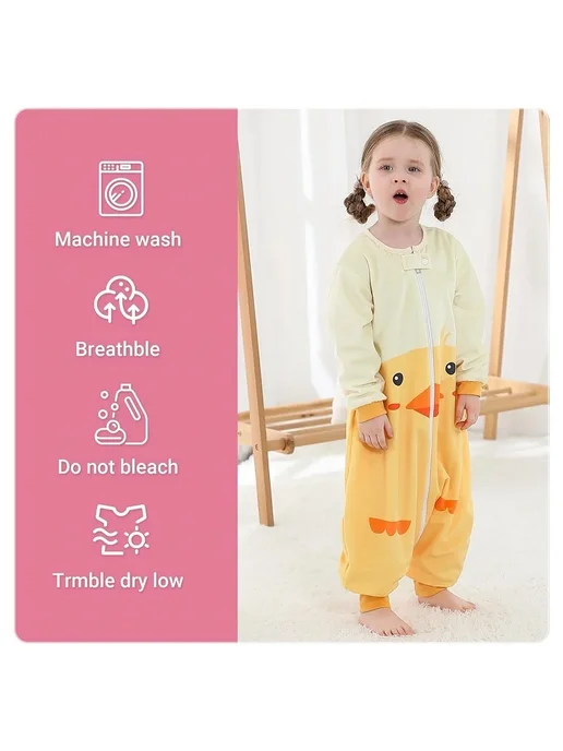 Нет бренда Детский спальный мешок MICHLEY флис для детей 1-3 лет, желтый, фото 6