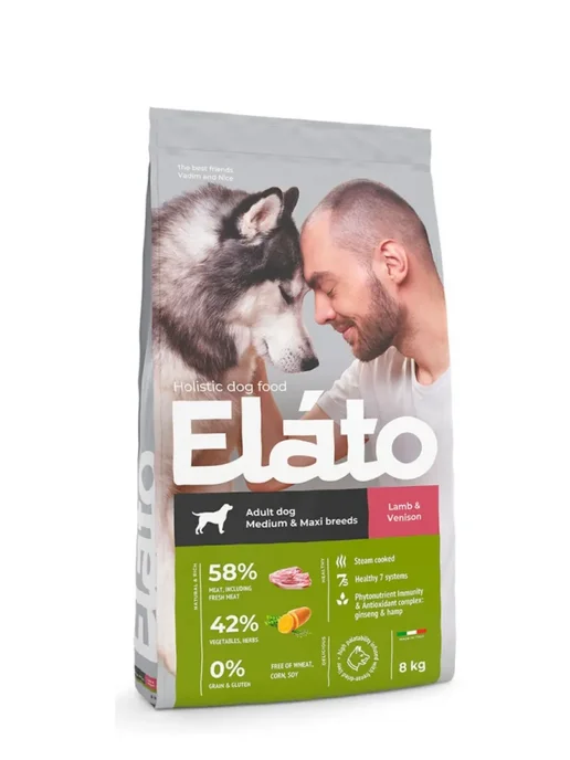 Сухой корм Elato Holistic для собак, крупные, средние, оленина, ягненок, 8,2 кг, фото 3