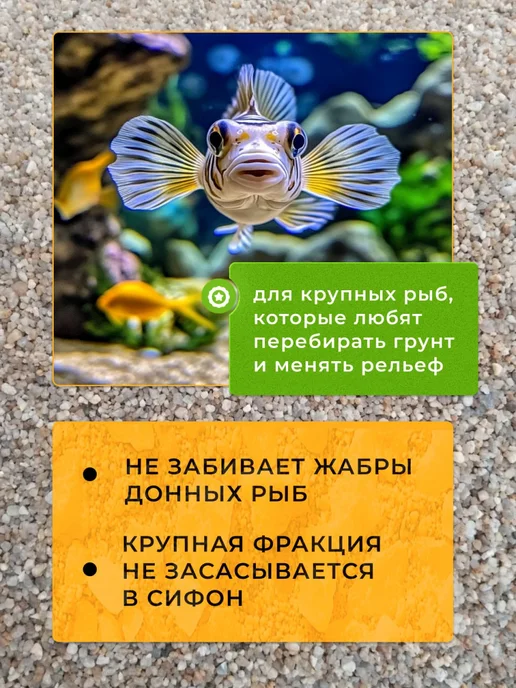 Еврокварц Кварцевая галька для аквариума, бежевый, фото 3