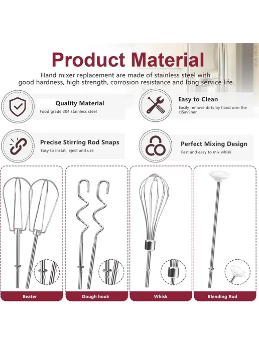 Насадки для ручного миксера Kitchenaid из нержавеющей стали, вариант, фото 6