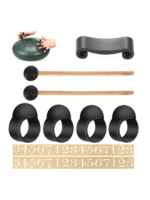 9 предм. Тоны деревянные, палочки, рукава, Handpan аксессури, вариант, фото 2
