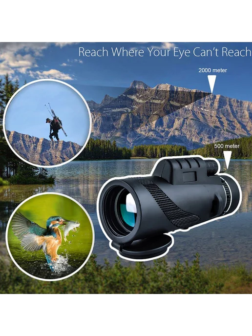 Легкий 10X Monocular BAK4 для охоты, походов, кемпа, вариант, фото 4